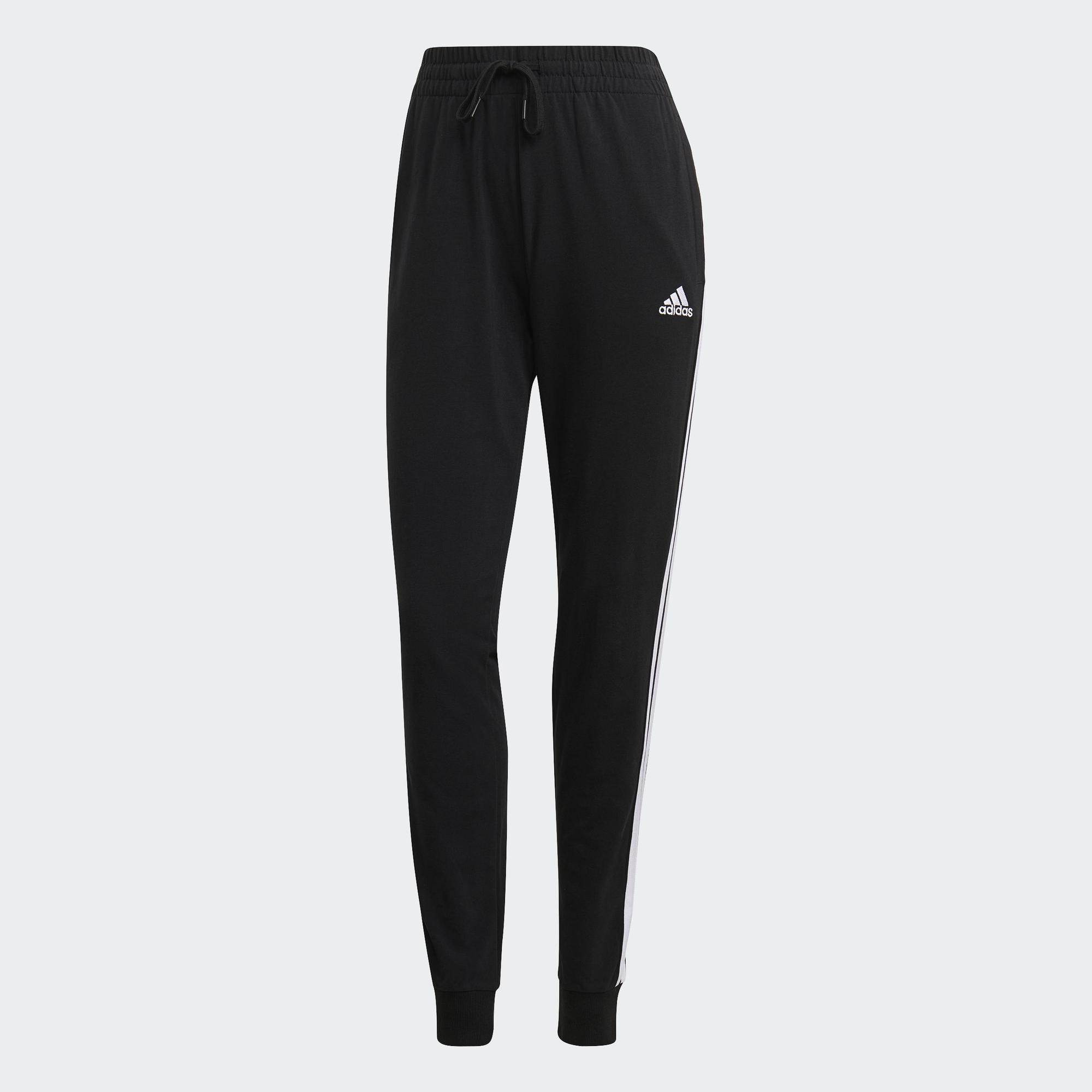 Adidas Phong cách sống Quần 3 Sọc single jersey Essentials Nữ Đen GM5542