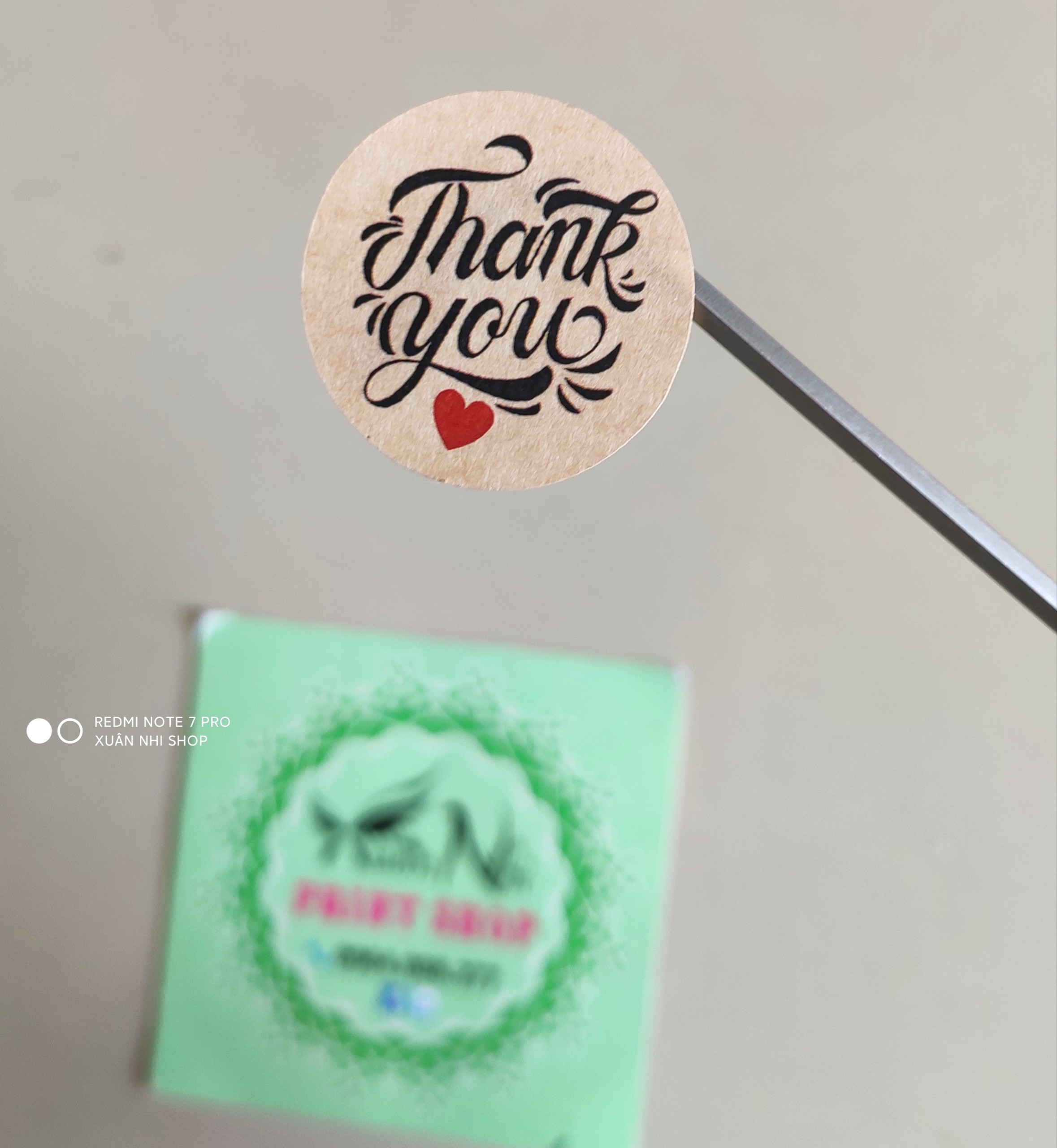 Sticker Thank You giấy kraft cổ điển