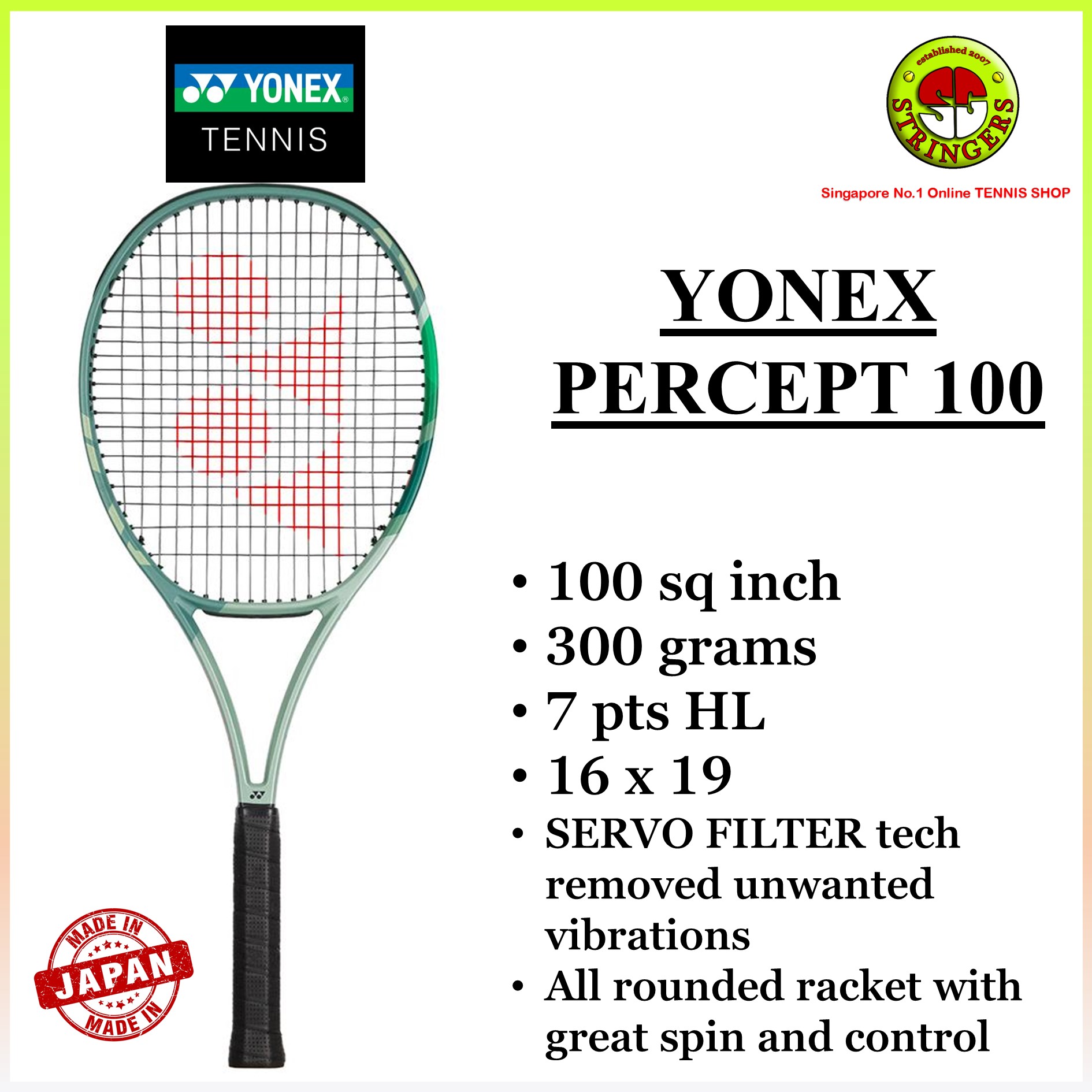 Yonex Percept 100 D Tennis Racket | Lazada Singapore