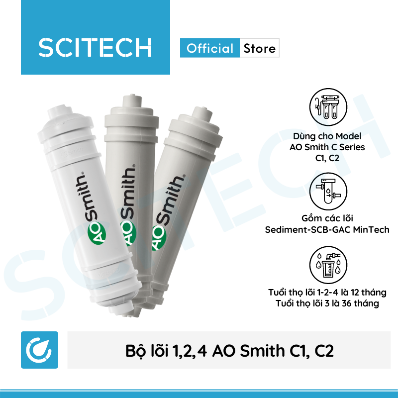 Bộ lõi máy lọc nước AO Smith C1/C2