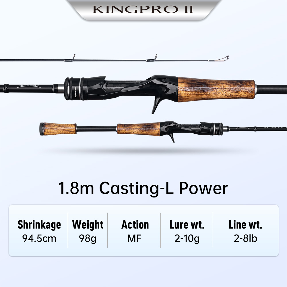 Kingdom KING PRO II Fishing Rod 2 Section Spinning and Casting 24T Carbon  Fishing Travel Rod 1.8m 1.98m 2.1m Wooden Rod