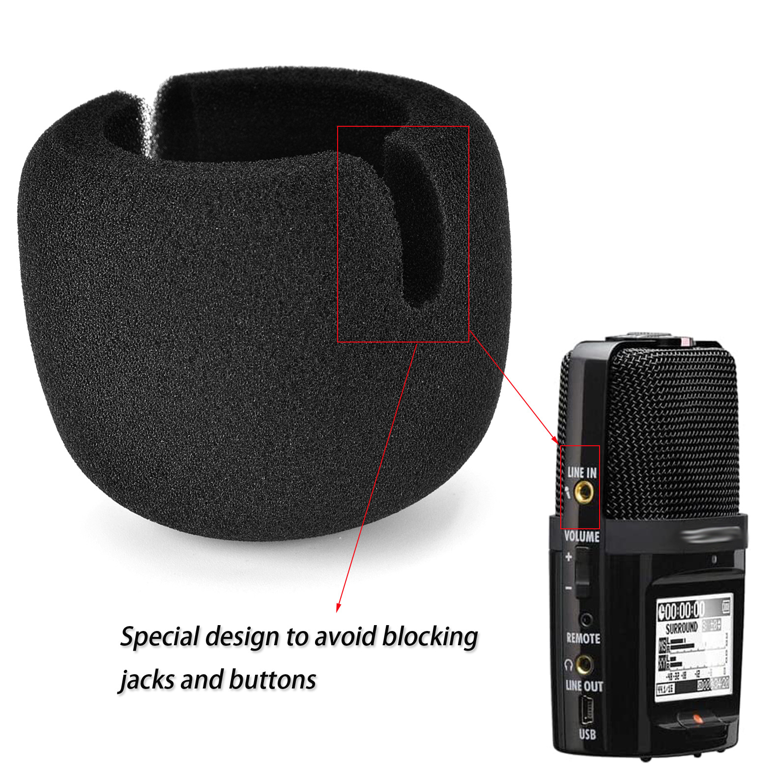 For ZOOM H2N microphone dust cover microphone windshield sponge cover