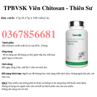 Viên Chitosan Tiens - Thiên Sư – 100 viên