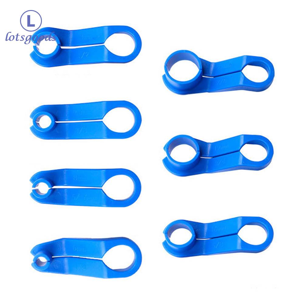 7pcs Fuel Line Removal Disconnect Repair Tools Plastic Car Fuel Line Angled Disconnect Mixed Size Portable Auto Accessories