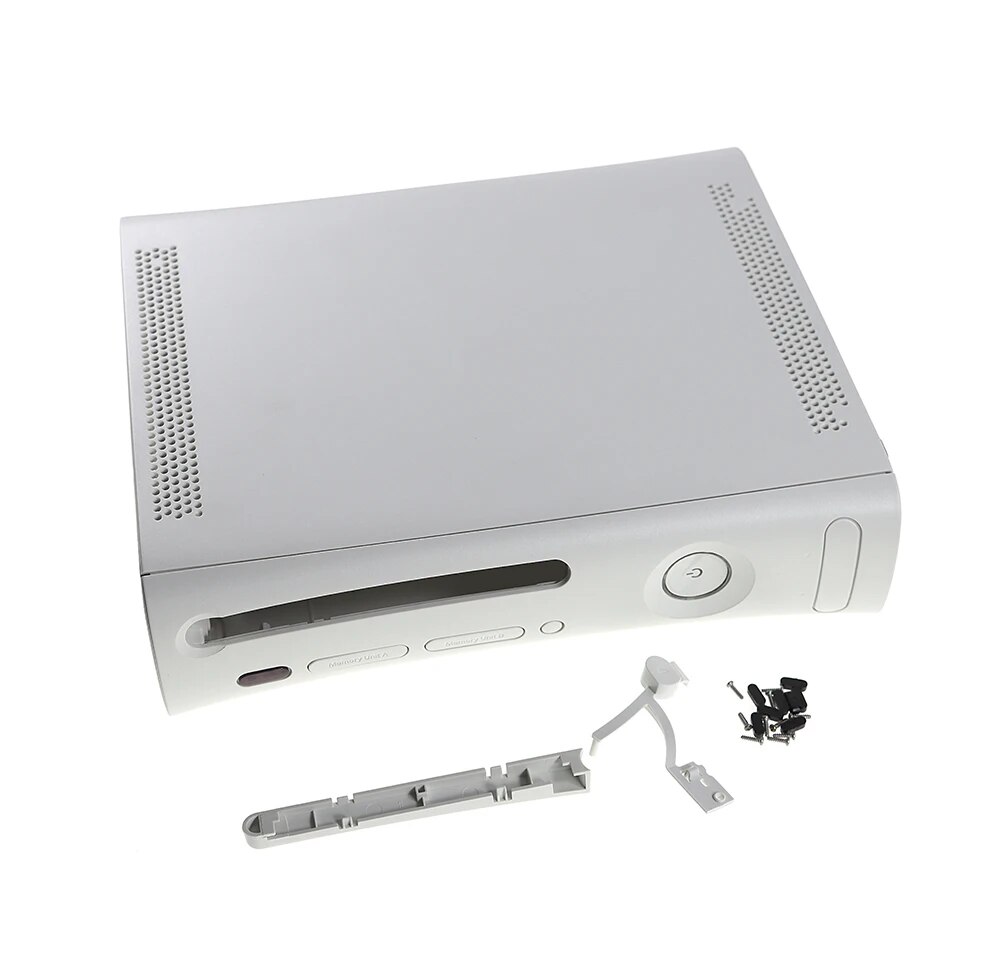 【Free Returns】 Black White Full Set Housing Case with Buttons for Xbox360 Fat Console Protection.
