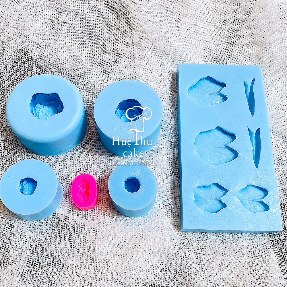 Bộ khuôn silicon Hoa Sen Thái (11 chi tiết) làm bánh rau câu 4D
