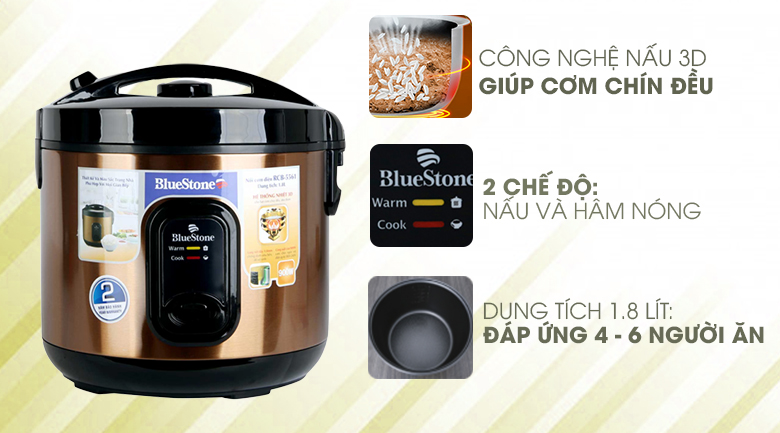 Nồi Cơm Điện Bluestone 1.8 lít RCB-5561