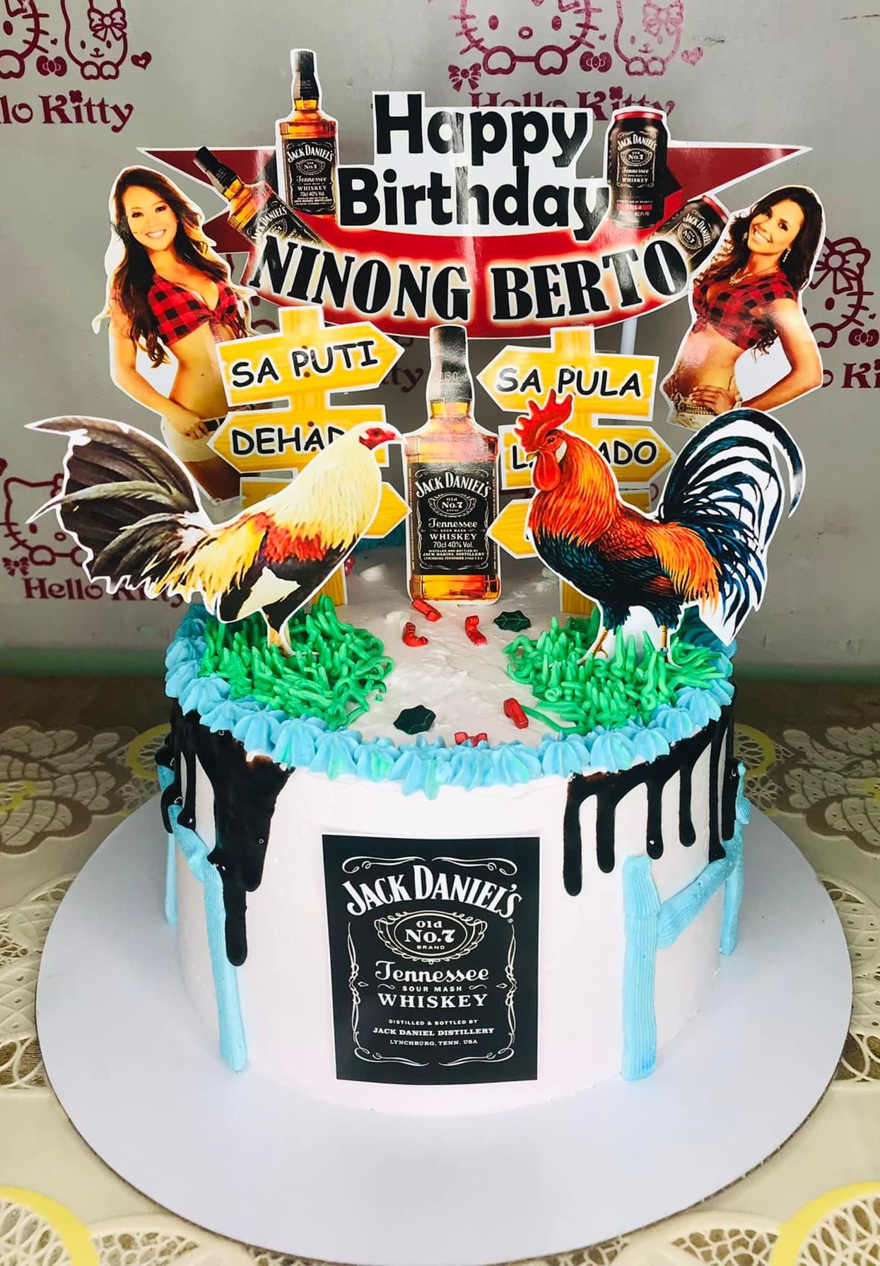 Father Jackdaniel With Rooster Theme Cake Topper Lazada Ph