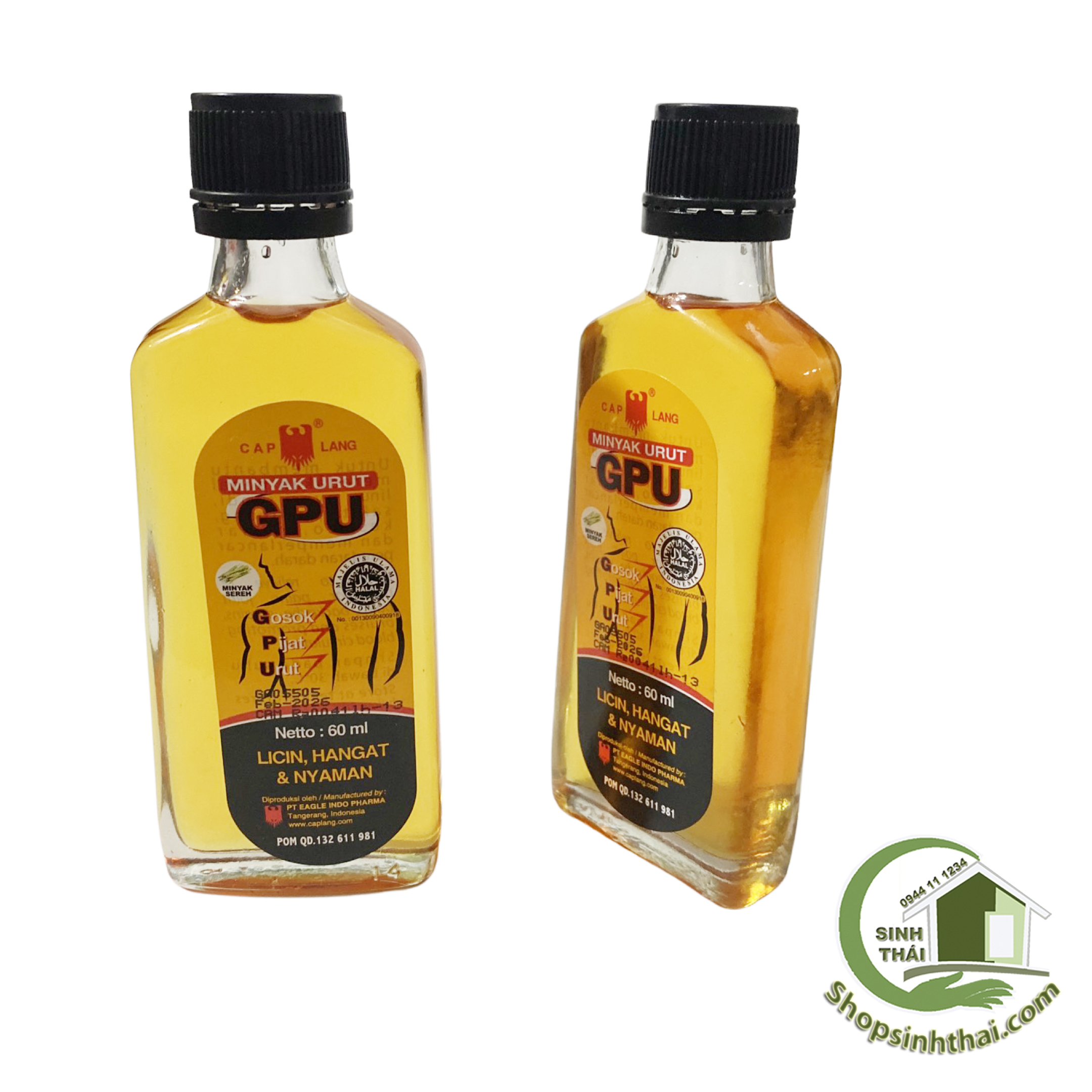 Dầu xoa bóp GPU 60ml - Dầu gừng Indonesia