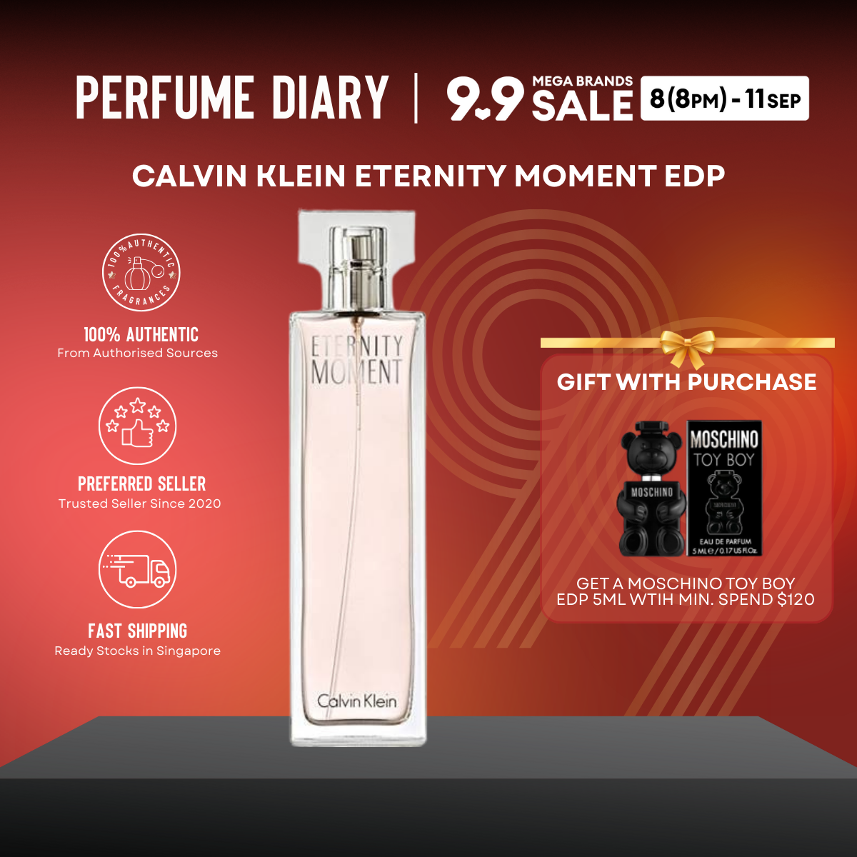 Calvin Klein CK Eternity Moment EDP 30ml/100ml [Stock] (Women) P