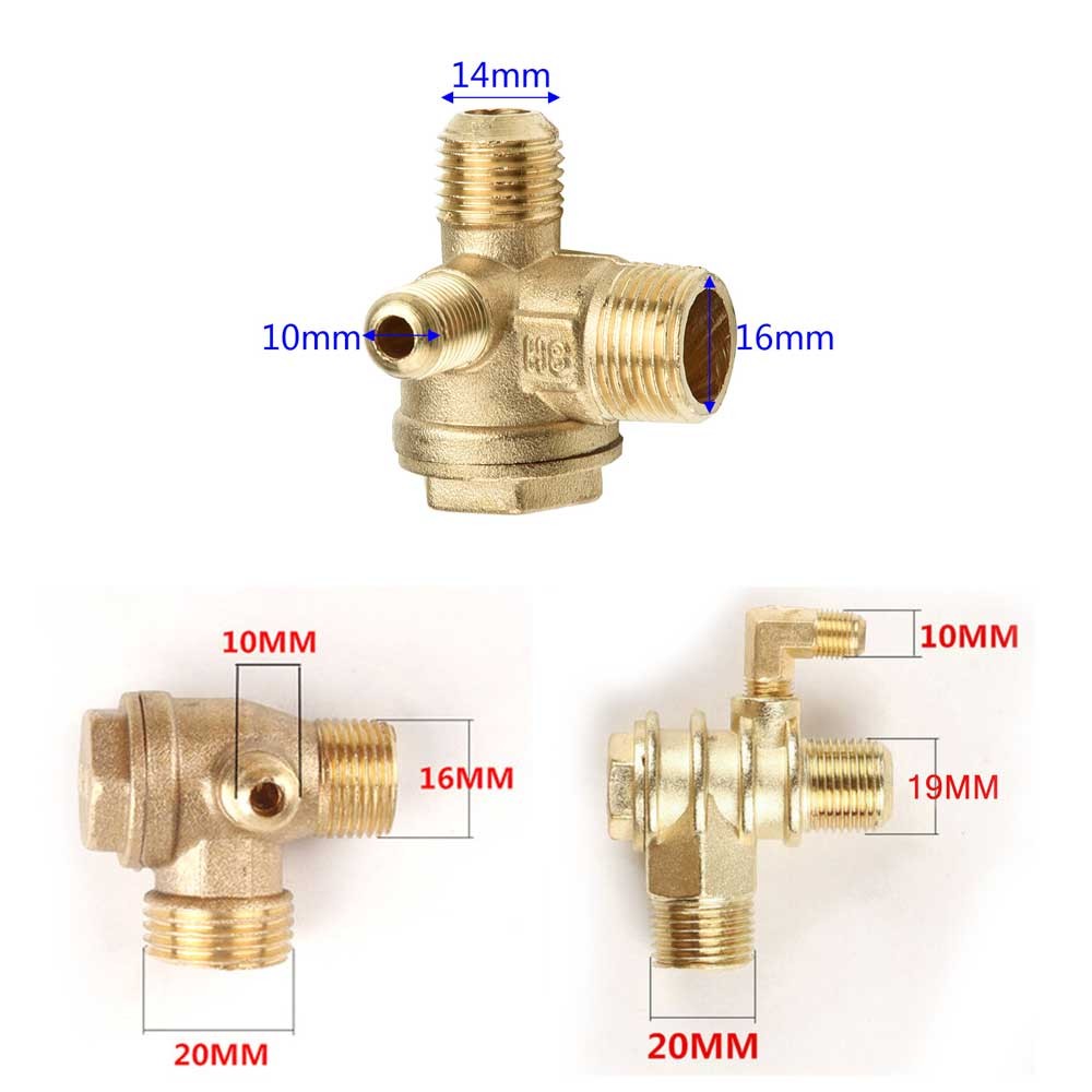 Brass Air Compressor Accessories One-Way Valve Stop Valve Check Valve Replaceable