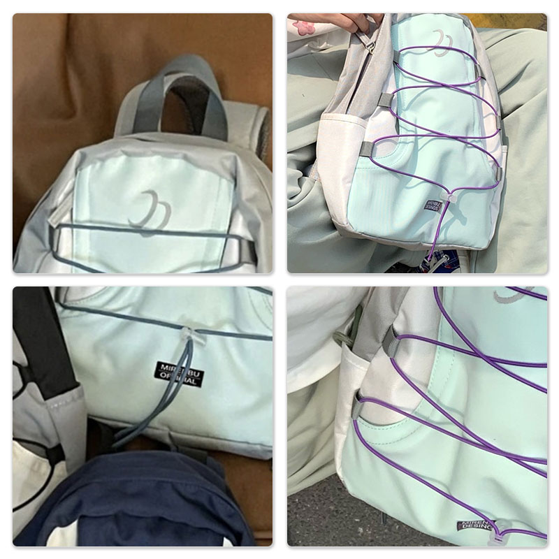 C&K Women's backpack color-block backpack casual versatile large-capacity student school bag