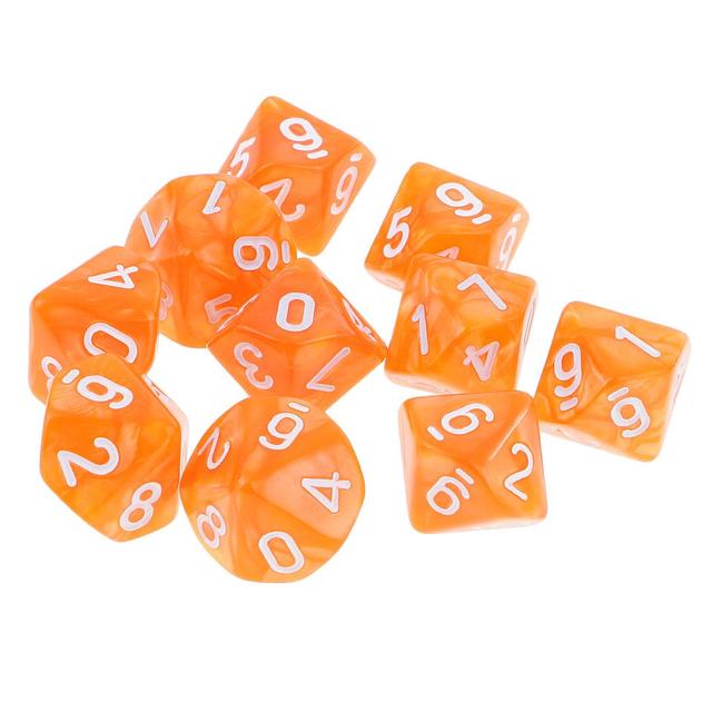 10pieces 10 sided dices d10 polyhedral dice set dnd rpg mtg table board game dice for teaching math entertainment toys