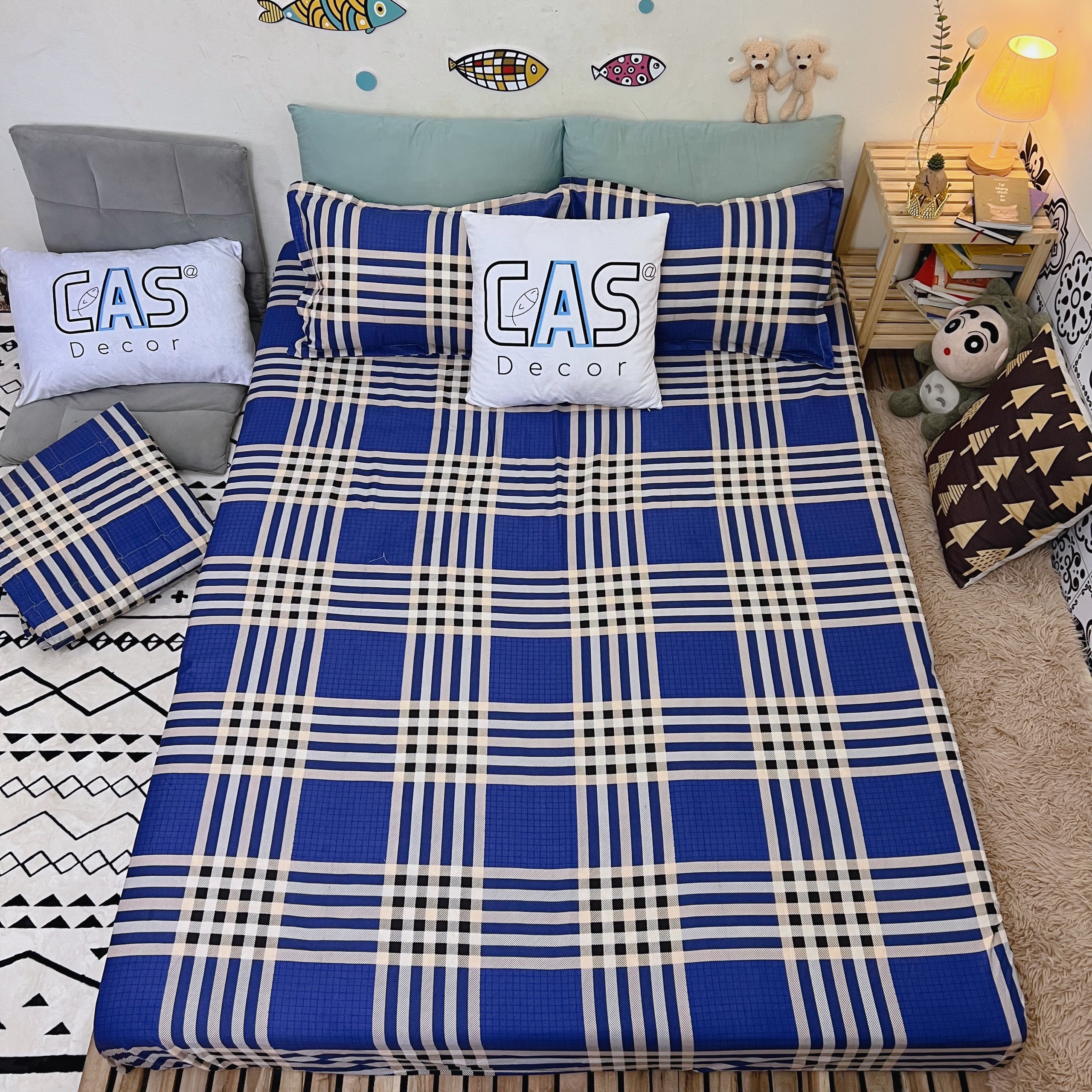 Bộ Ga Giường Kèm 2 Vỏ Gối Nằm Cotton Poly CAS Decor Đủ Kích Thước 1m2 , 1m4 , 1m6 , 1m8 , 2m , 2m2