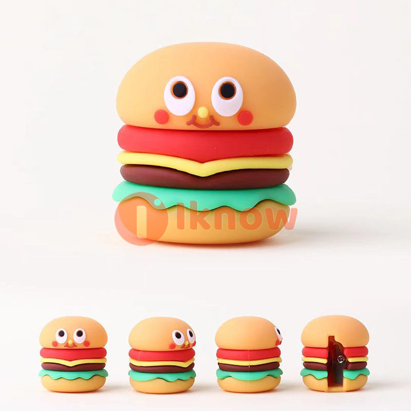 Manual Pencil Sharpener, Burger Fries Shape, Single Hole