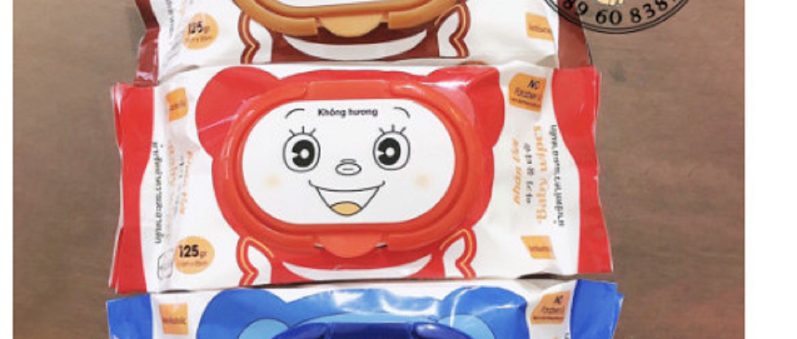Combo 5 gói khăn ướt cao cấp gấu đỏ 125 gr/ gói