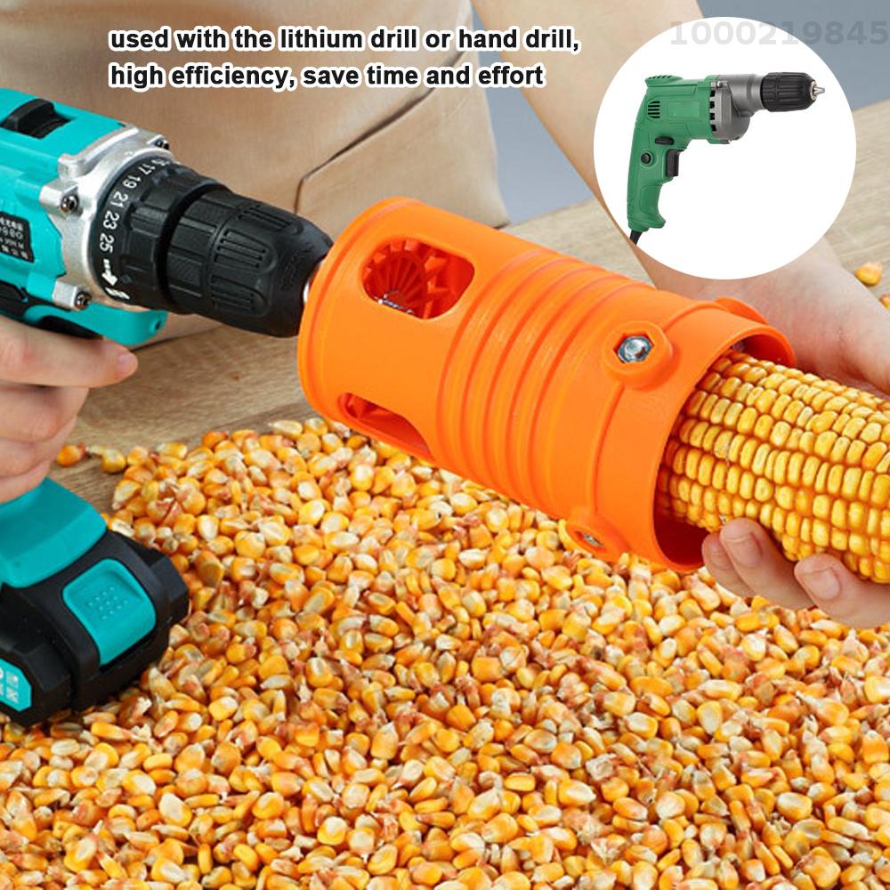 Smart Sensor Corn Peel Thresher Use with Electric Drill Portable Corn Stripper Tool Universal Corn Peel Hands Free Corn Sheller Labor Saving Thresher Manual Corn COB Remover
