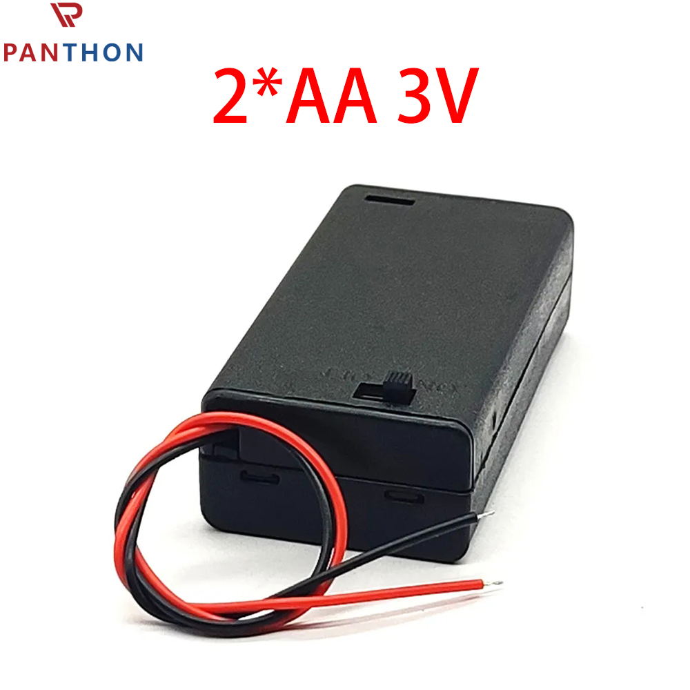 Panthon 1/2/3/4 aa battery holder with switch battery case holder with cover 1.5v aa battery storage box with wires battery connector