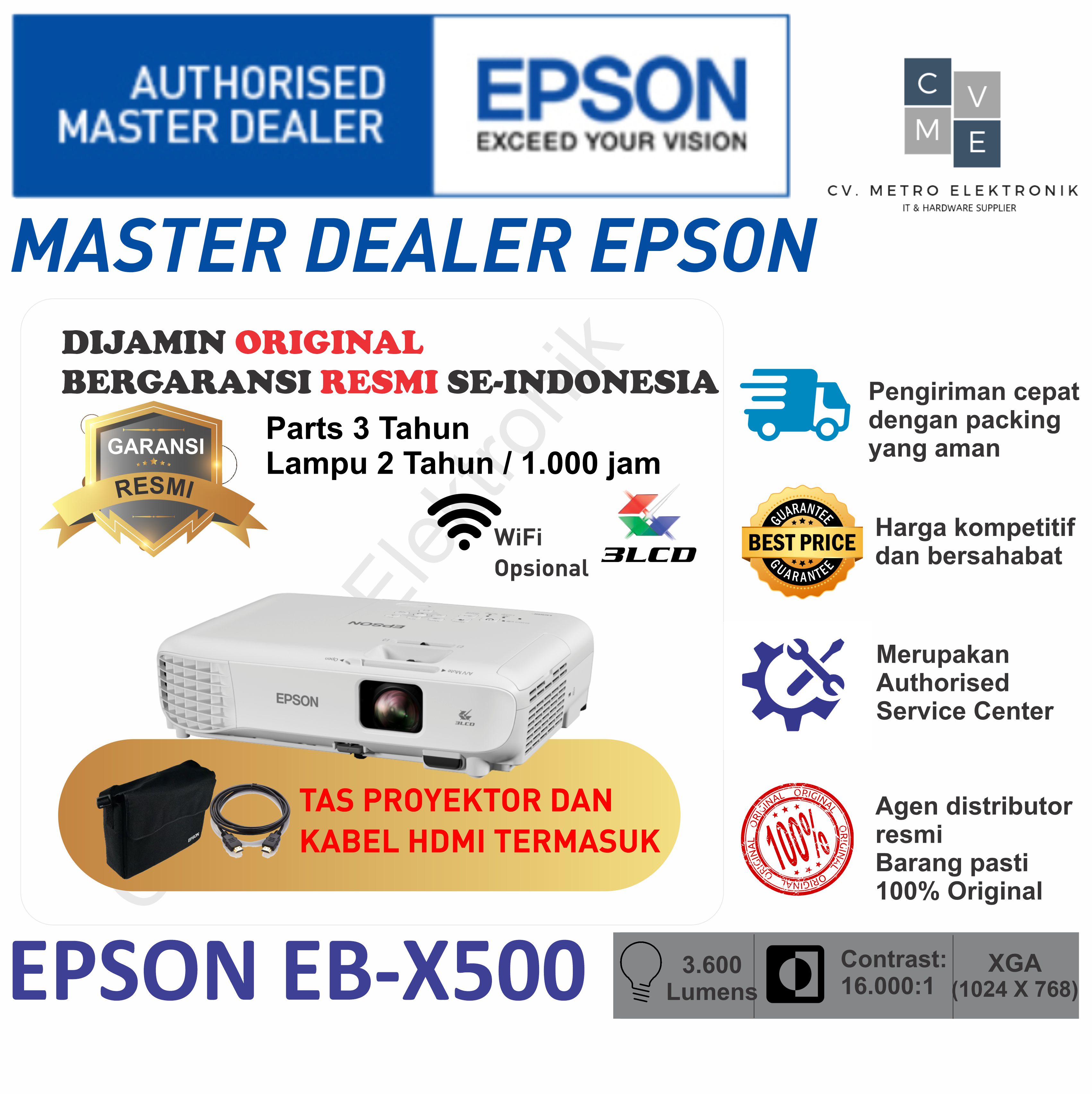 PROYEKTOR EPSON EB-X500 EBX500 EB X500 