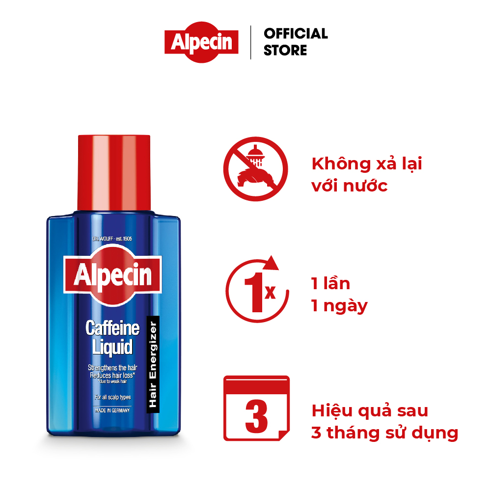 Dưỡng chất ngăn rụng tóc kích thích mọc tóc Caffeine Alpecin Liquid 75ml - Mini size