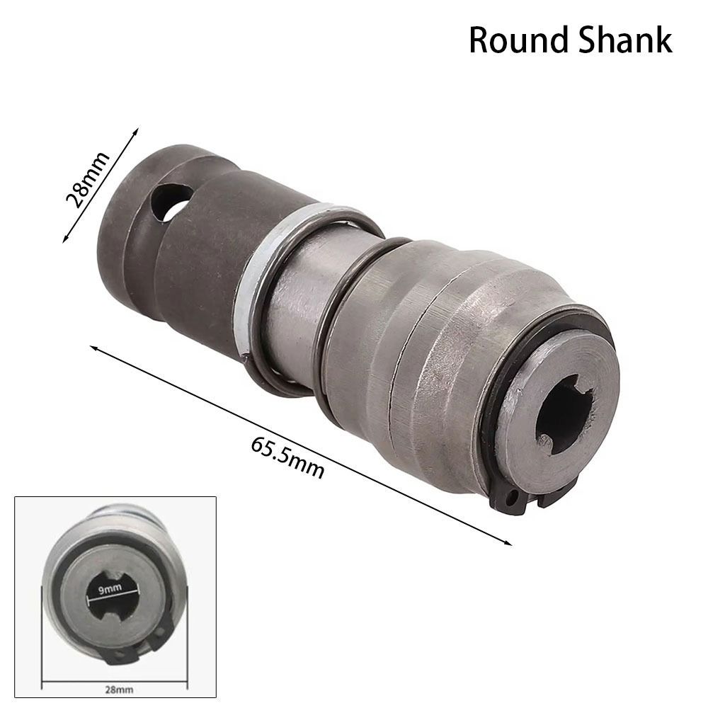 NXTFGB 1Pcs Thân vuông tròn Bộ chuyển đổi Búa điện Phụ kiện dụng cụ điện Bộ phận Dụng cụ kẹp Bộ chuyển đổi cờ lê khoan Mới Kim loại Bộ chuyển đổi mũi khoan Để khoan lỗ trên tường gạch