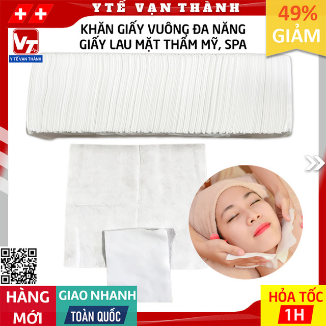 ✅ Khăn Giấy Vuông Đa Năng Việt Nam (Lốc 200 Tờ) | Giấy Lau Mặt Thẩm Mỹ | Giấy Lau Mặt Spa -VT0497 - Y Tế Vạn Thành