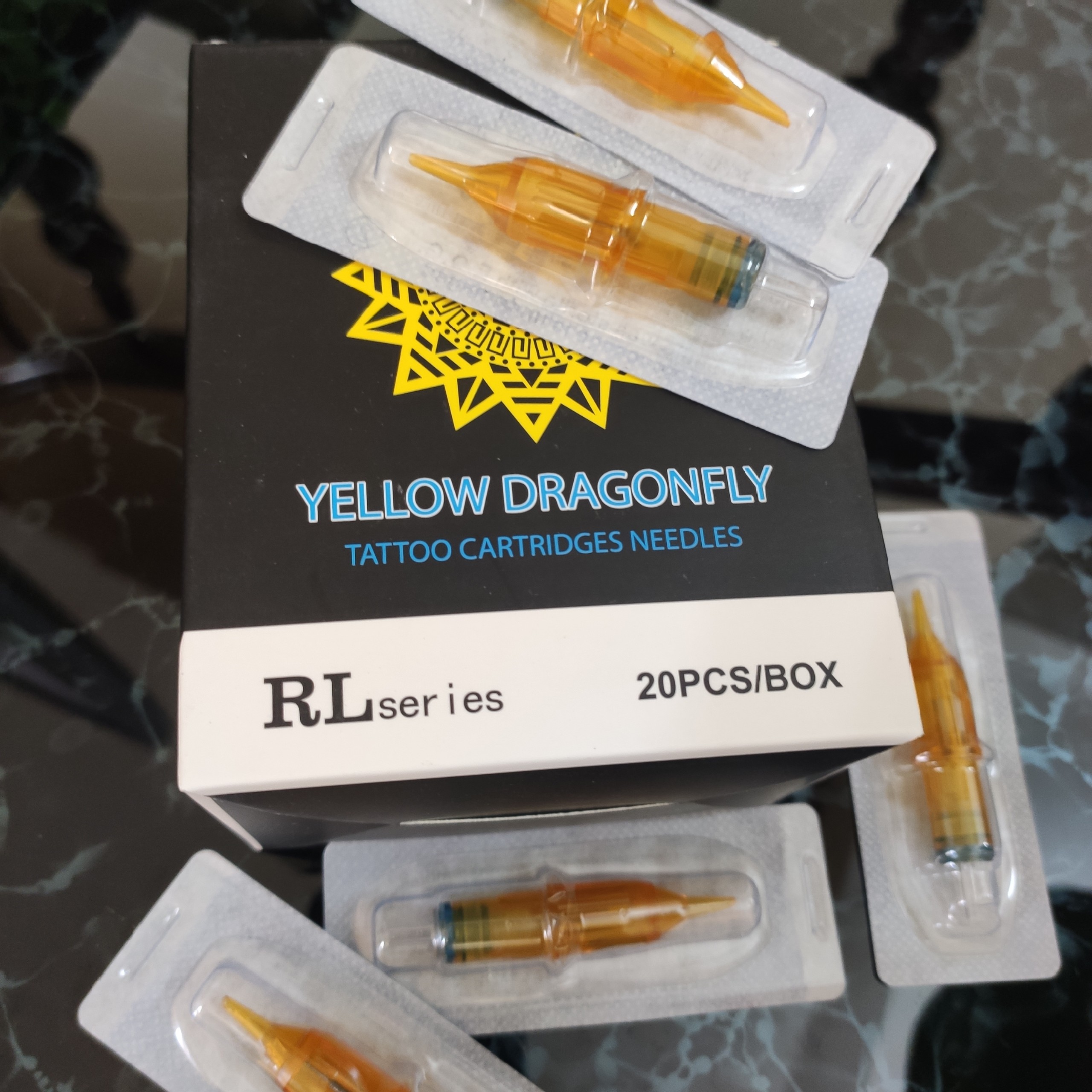 Kim xăm Pen 9RL đi khung Yellow Dragonfly ( 20 kim / 1 hộp )