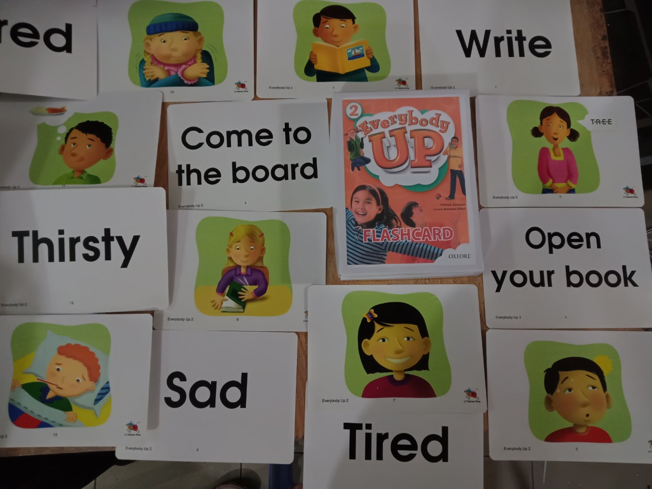 [Flashcards] Thẻ Everybody Up - 1 hoặc 2 mặt - khổ A5 ( 15* 21 cm )