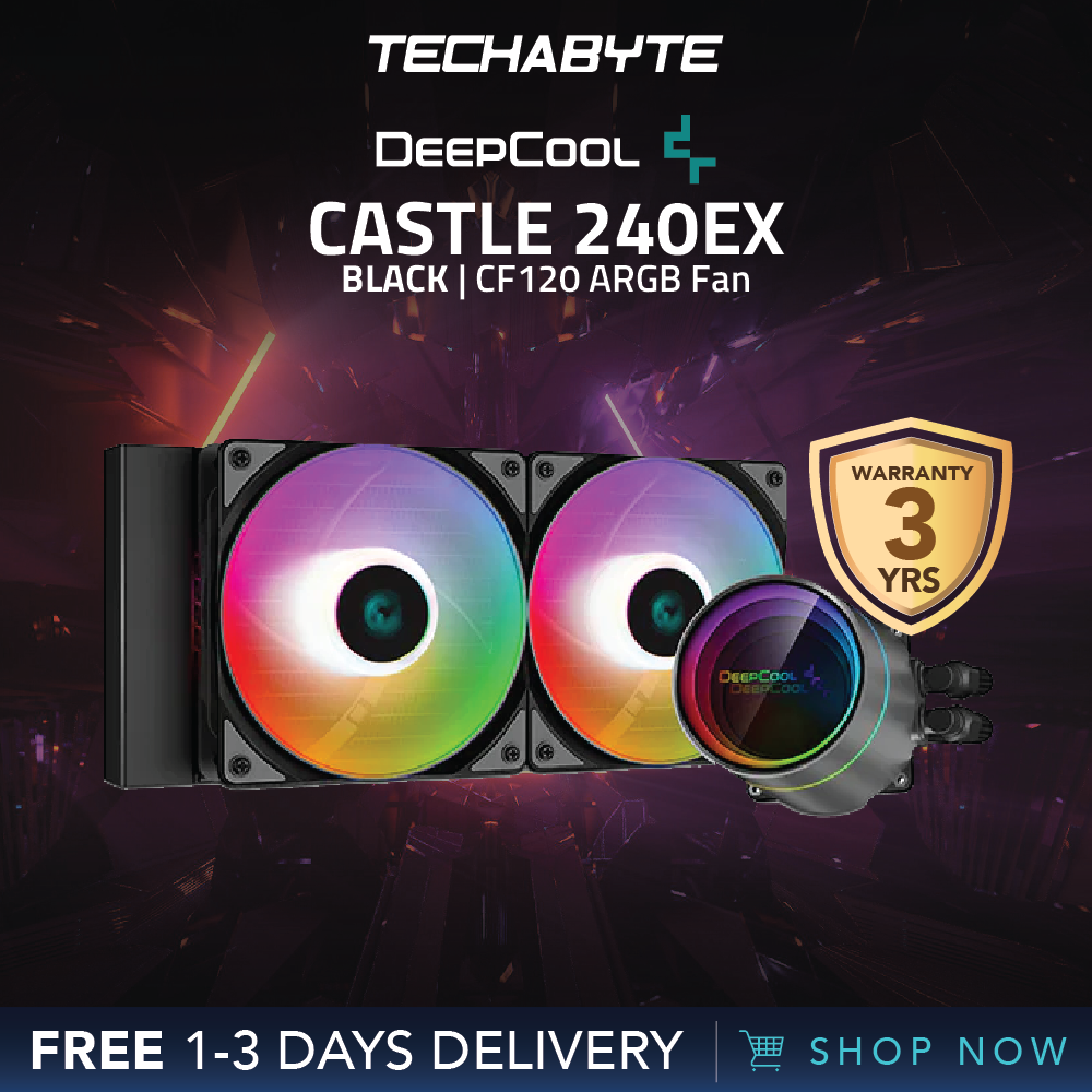 Deepcool Castle 240EX 240mm Radiator ARGB Deepcool Logo All in