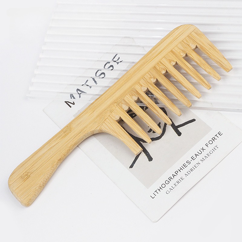 Yuanyan%201Pcs%20Natural%20Bamboo%20Wooden%20Hair%20Comb%20Anti-Static%20Afro%20Fork%20Combs%20For%20Women%20Round%20Wide%20Tooth%20Wood%20Comb%20Hair%20Brush%20women%20-%20Image%204