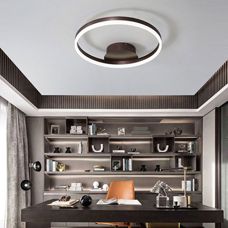 Nordic modern minimalist ceiling light, home personalized bedroom light, creative circular multi-color study LED room lighting