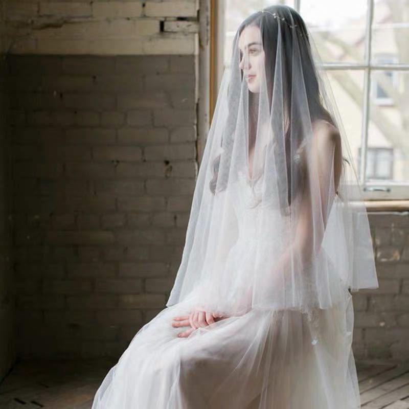 SG Cathedral Style 1-Layer Bridal Veil Headpiece 1.5m 2m