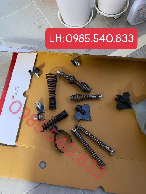 Dây thông tắc cống dùng cho máy khoan ( 21m dây + 6 đầu thông + kết nối máy khoan )