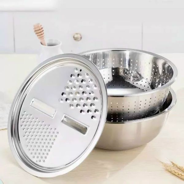 Rổ bào inox có chậu - Hàng cao cấp