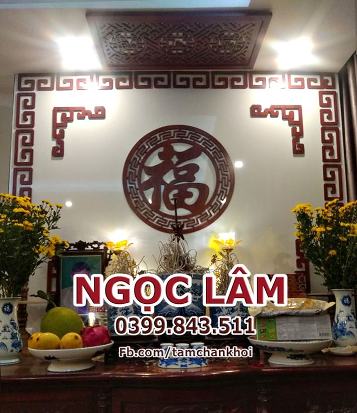 Ốp trang trí ban thờ 41x41cm chữ Phúc