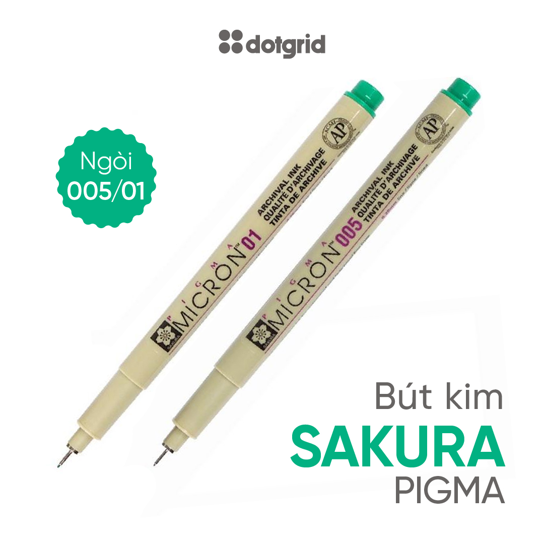 Bút kim SAKURA PIGMA MICRON màu xanh