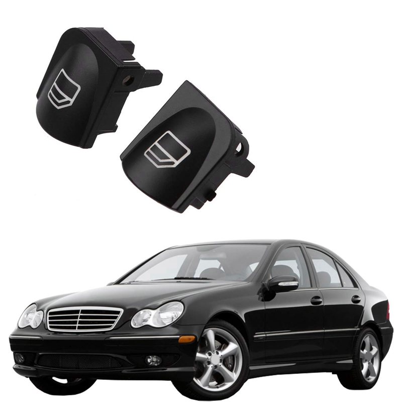 Window switch button covers for Mercedes Benz W203 W208 C CLK Class front left + right window switch button repair caps