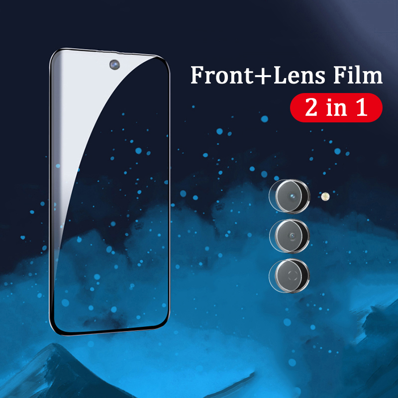 For Tecno Spark 40 Pro+ Screen Tempered Glass Full Protector Film + Tecno Spark 40 Cover Lens Camera Glass Protector Glass Film.