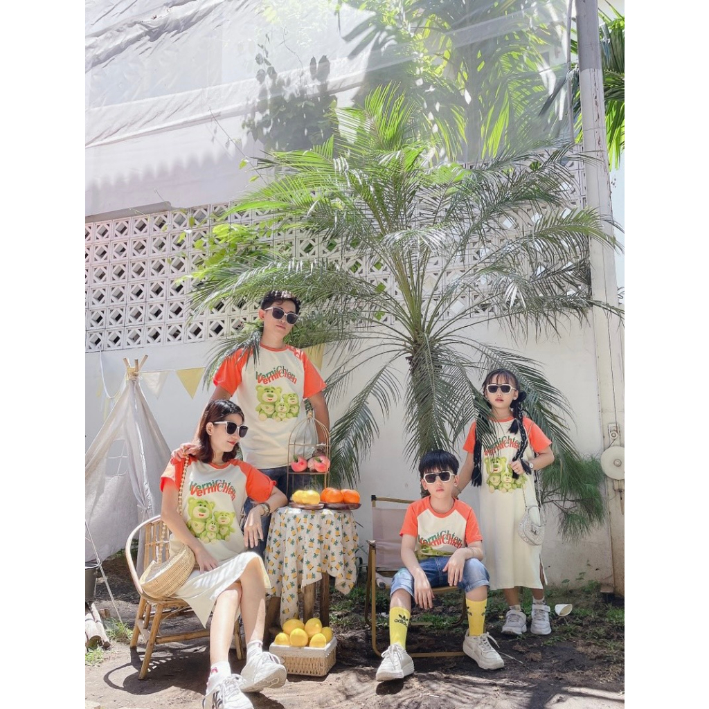 Set Đồ Đôi Gia Đình Gấu Bơ KEM DD08