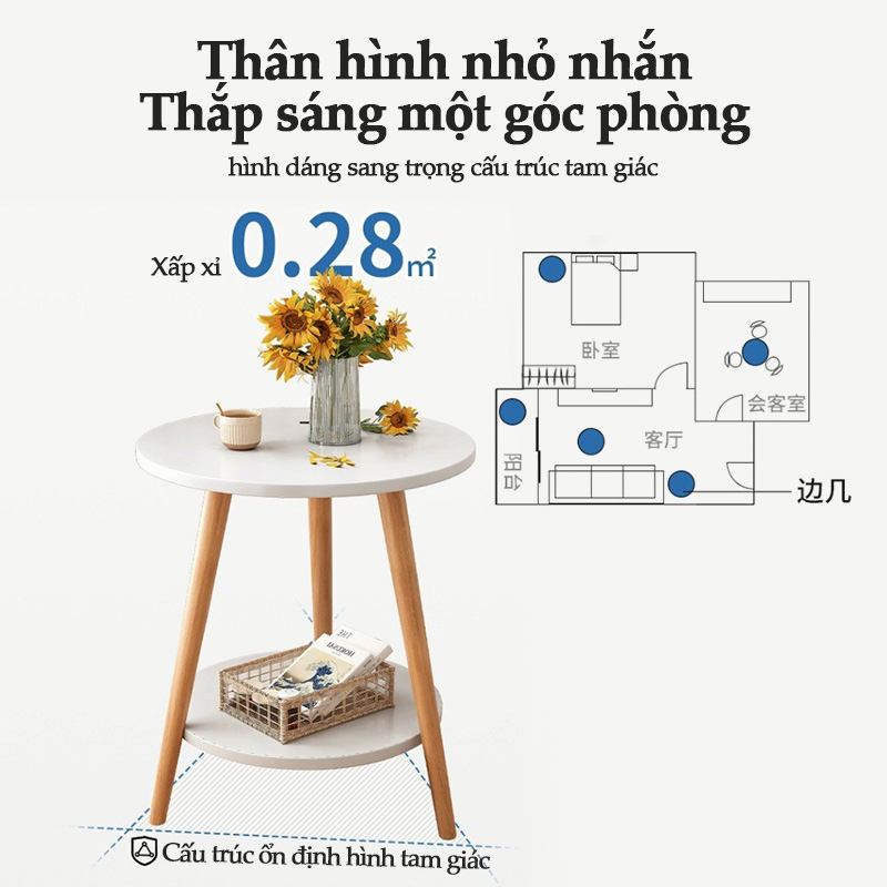 BOHO Bàn trà sofa hình tròn, nhiều kích thước và chiều cao