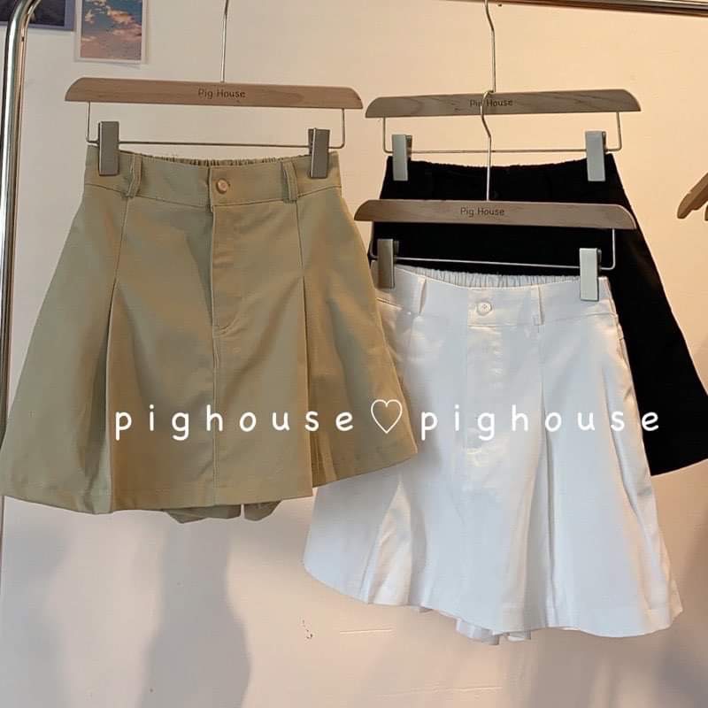 Quần giả váy nữ lưng thun chất kaki cực đẹp,Chân váy kaki basic