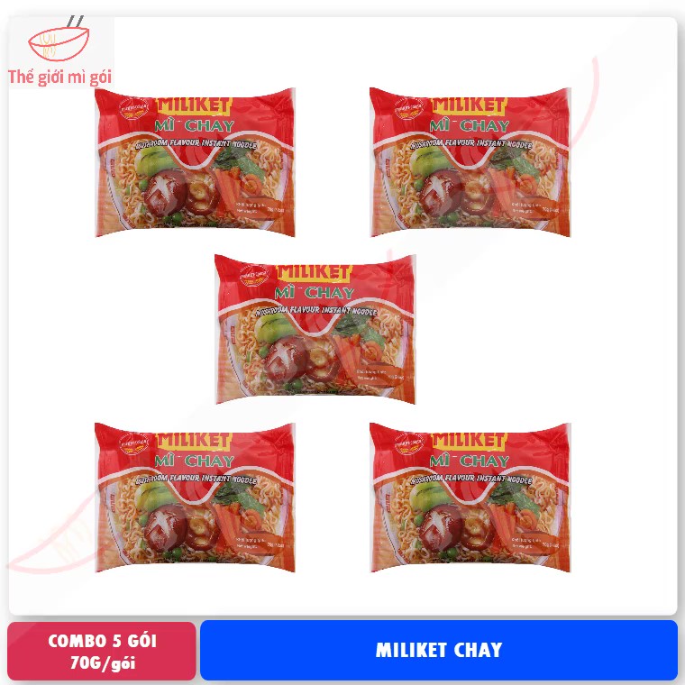 Mì chay Miliket (thùng 30 gói) loại 70g