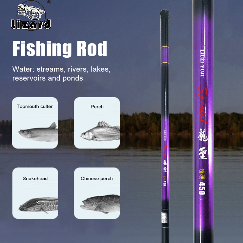 Lizard Fishing Pole Fiberglass Fishing Handle Fishing Rod For Outdoor Bass  Fishing For Streams Rivers 2.4m/3.4m/3.9m/4.9m/5.3m/5.7m
