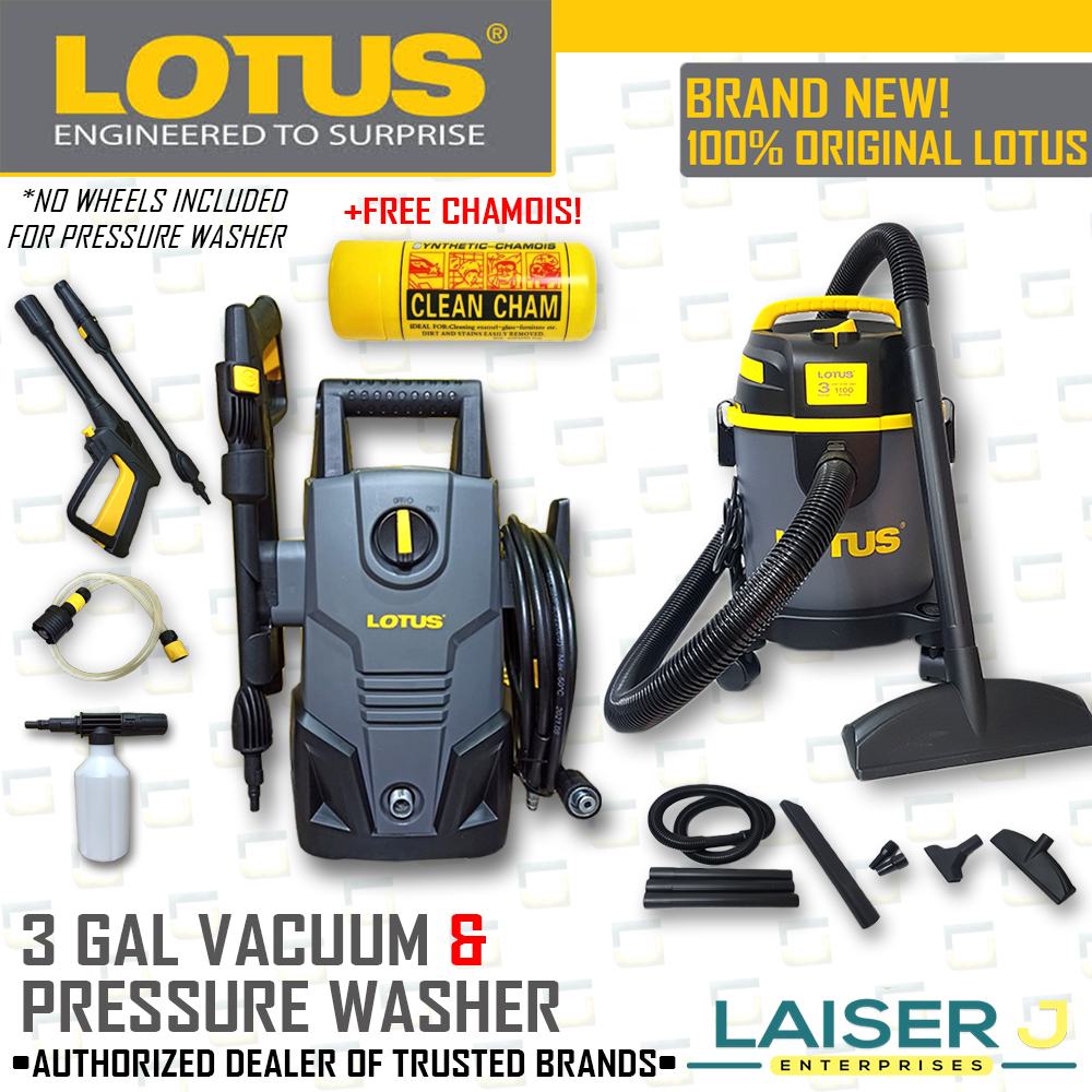 Lotus Pressure Washer 1400W and Vacuum Cleaner 3 Gallon 12 Liters