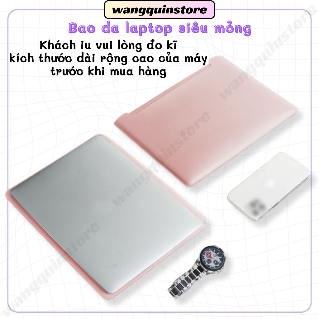 Túi đựng bảo vệ cho Macbook Air Pro Asus Acer 11.6 13.3 14 14.6 Da cao cấp nhiều màu Bao Laptop da PU