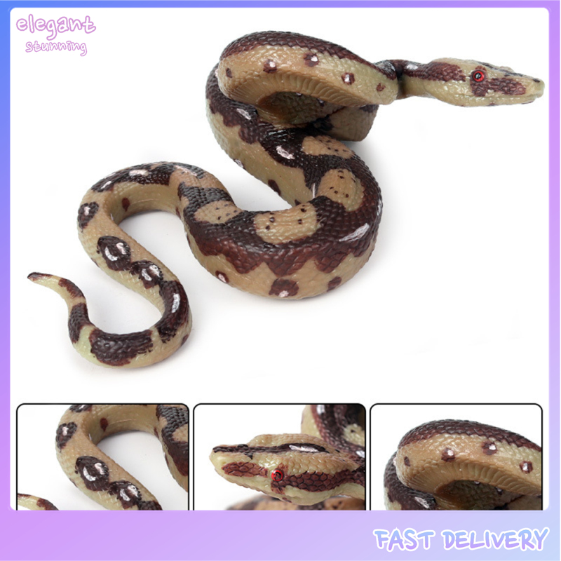 elegantstunning Simulation Snake Toys Halloween Tricky Realistic Python Wild Animal Model Ornaments Scary Snake Toys