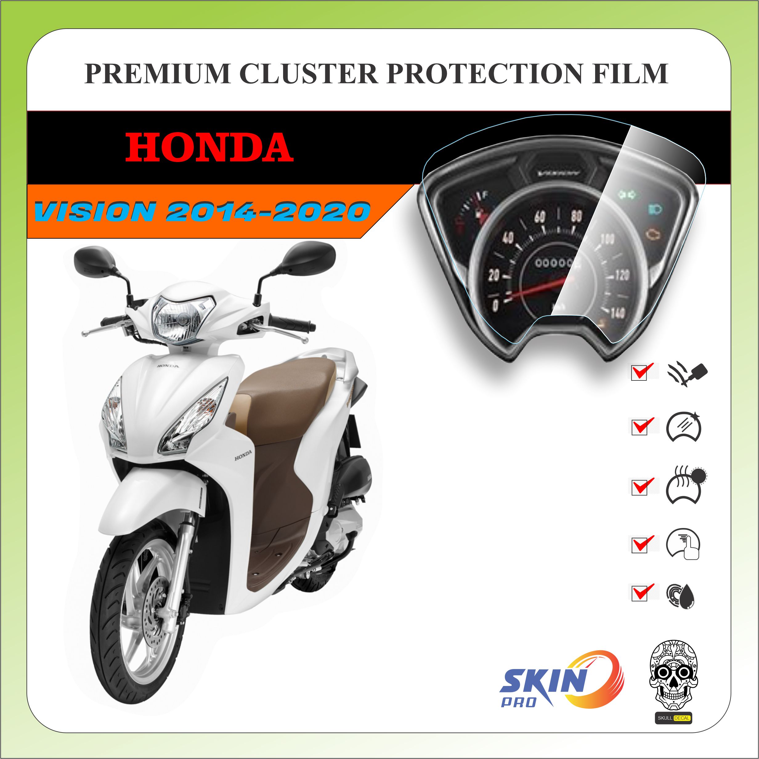 Miếng dán PPF bảo vệ mặt đồng hồ xe VISION 2014 đến 2020 - HONSA VISION