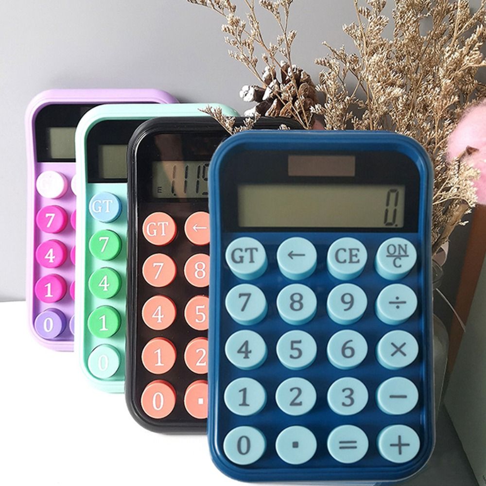 MMLUCK Mechanical Keyboard Candy Colour Silent Calculator Dual Power Supply 10-digit Accounting Learning Calculator Stationery Office Supplies Kawaii Mechanical Keyboard Calculator Do Office Work