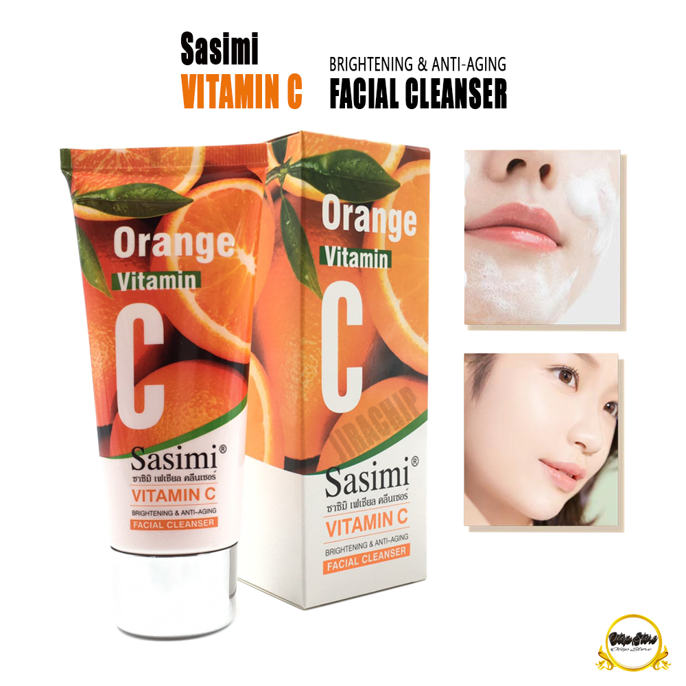 S12075 Sasimi Vitamin C Facial Cleanser โฟมล้างหน้า สูตรอ่อนโยน ลดริ้ว