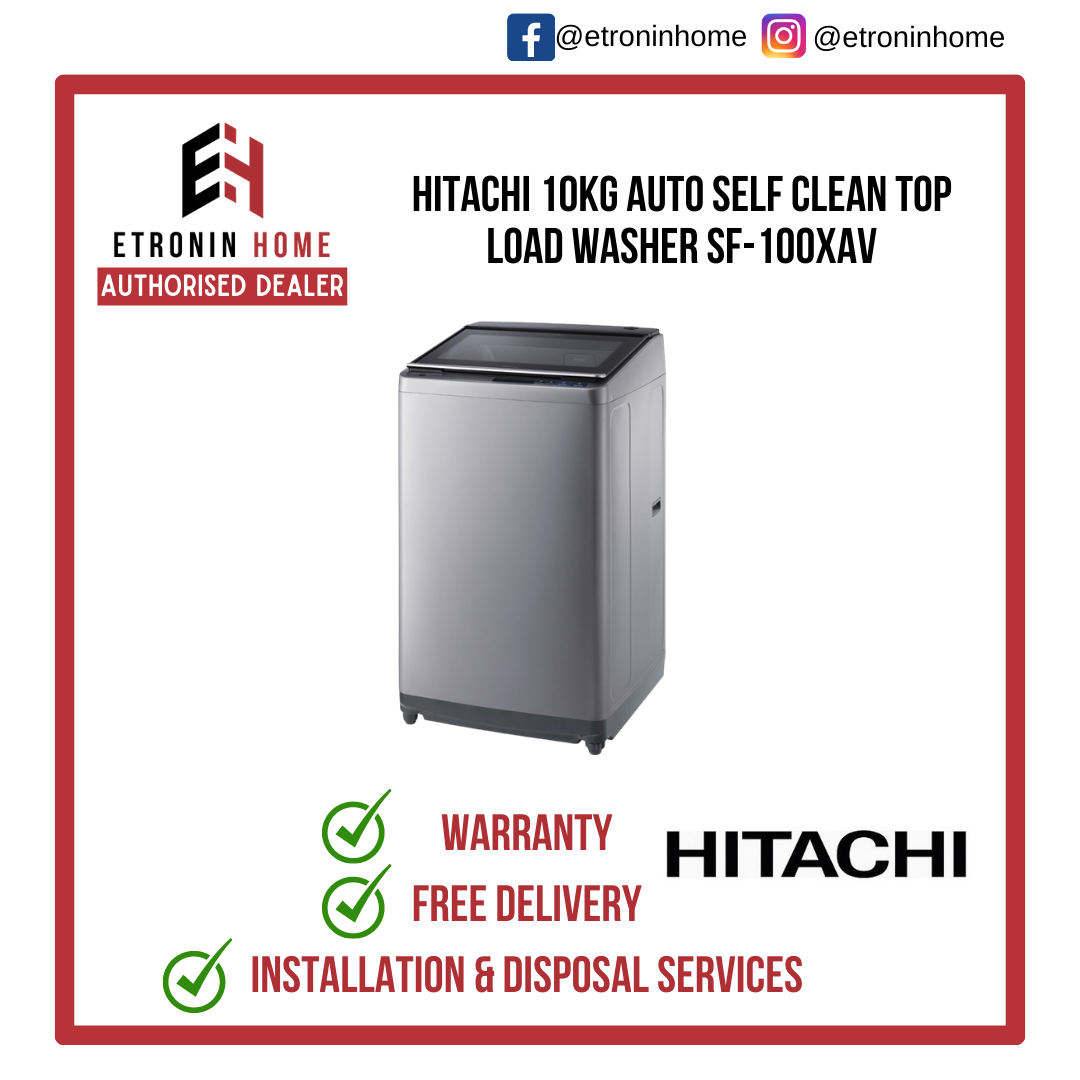 Hitachi 10kg Auto Self Clean Top Load Washer SF100XAV Lazada Singapore